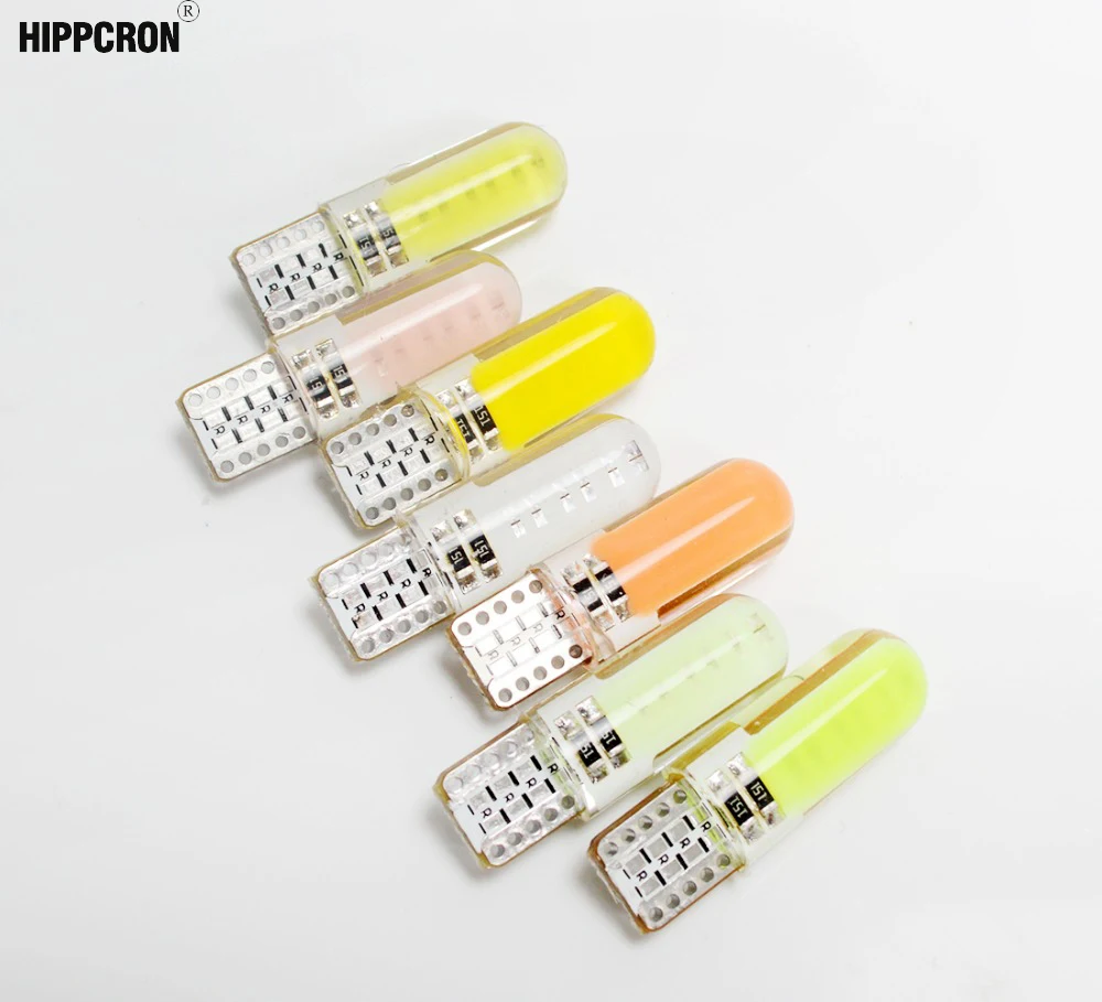 Светодиодный фонарь для автомобиля с бегемотом T10 194 W5W COB силиконовые лампы белый
