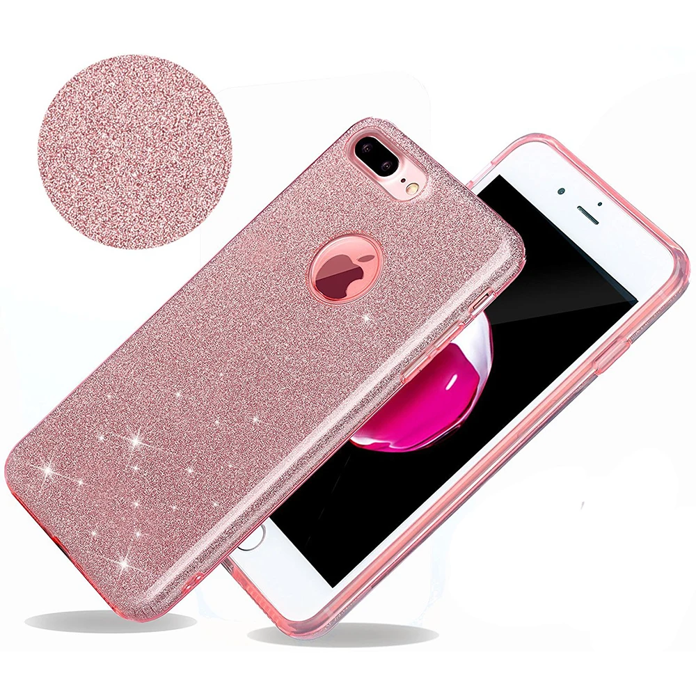 Блестящий Защитный чехол Portefeuille для iPhone 7 Plus блестящий телефона 8 6 S X
