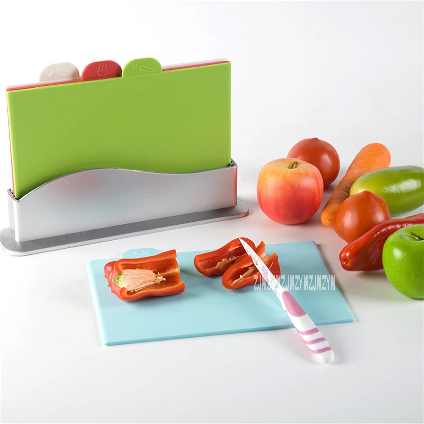 

New Household Kitchen Cutting Board Chopping Blocks High-quality PP Kitchen Utensils 4pcs/set Classification Cutting Board C02N