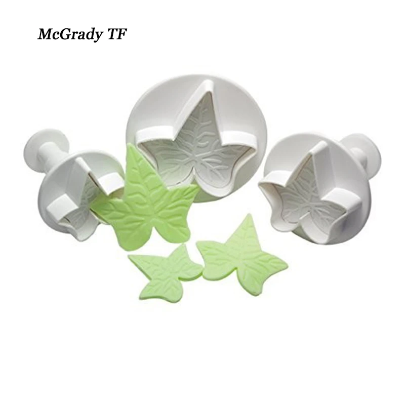 3X/set Fondant Tools Ivy Leaf Plunger Cutter Sugarcraft Molds for Cake Dechm 3X/set Fondant Tools Ivy Leaf Plunger Cutter Sugarcraft Molds for Cake Dechm
