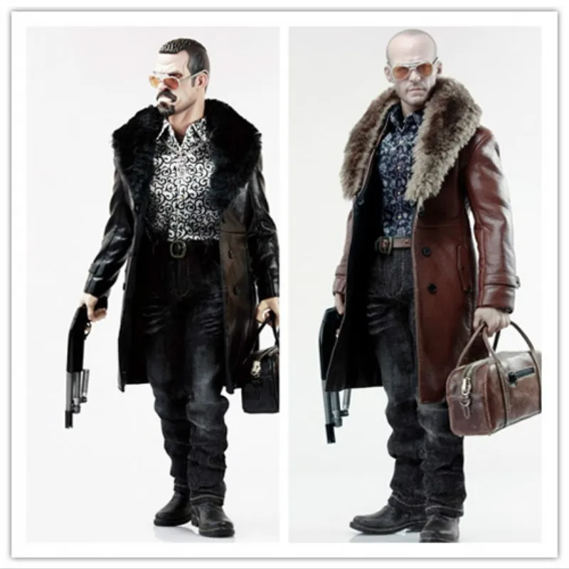 

[ESTARTEK] F16 1/6 MEN'S Leather Dress Suit A/B Wool Collar Leather Coat for 12inch Hottoys Phicen Verycool Action Figure DIY