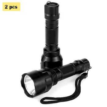 

(2pcs/ pack) C8 5-mode White Light Tactical LED Flashlight Torch 1000lm T6 LED Lamp 18650 Flashlight Camping Lamp Torchlight