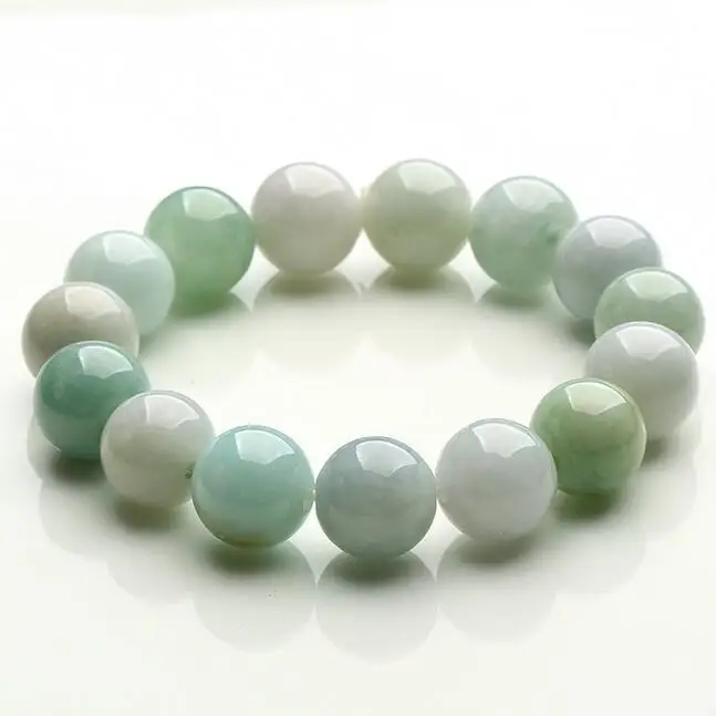 

Natural Myanmar Green Jade Bracelet 13MM beads Fashion Temperament Jewelry Gems Accessories Gifts Wholesale Bracelet Bangle