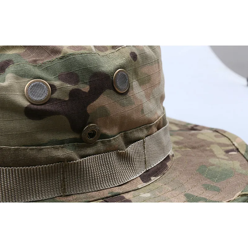 Мужской кардиган Кепка с покрывалом Мужская камуфляжная широкоугольная Кепка Snapback Boonie шляпа летняя дышащая снайперская солдатская шапка для пейнтбола