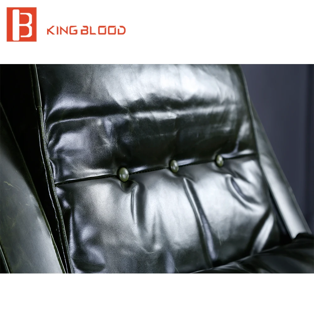 American style classic black genuine leather single sofa chair