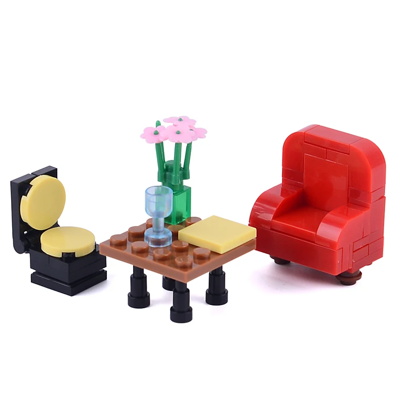 AUSINI الأثاث ألعاب مكعبات البناء للأطفال مصغرة أريكة الجدول كرسي كتلة الطوب نموذج Legoings الخالق الاطفال عبا AUSINI الأثاث ألعاب مكعبات البناء للأطفال مصغرة أريكة الجدول كرسي كتلة الطوب نموذج Legoings الخالق الاطفال عبا