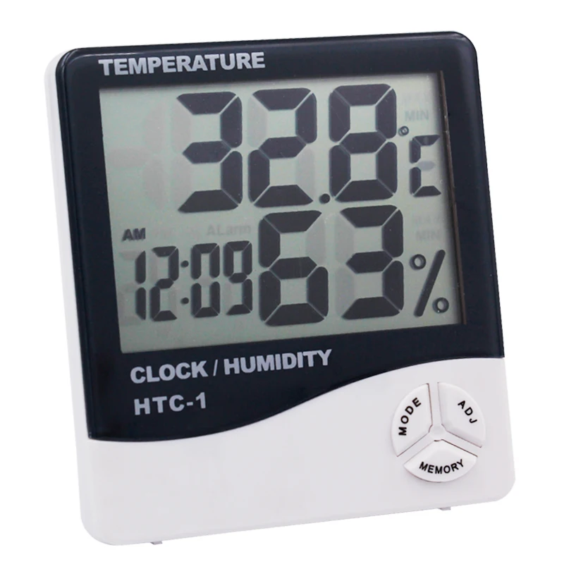 10 قطعة داخلي lcd الرقمية الرطوبة جهاز قياس درجة الحرارة الرطوبة ميزان الحرارة ساعة تنبيه الطقس محطة 44 قبالة في أجهزة قياس درجة الحرارة من أدوات على