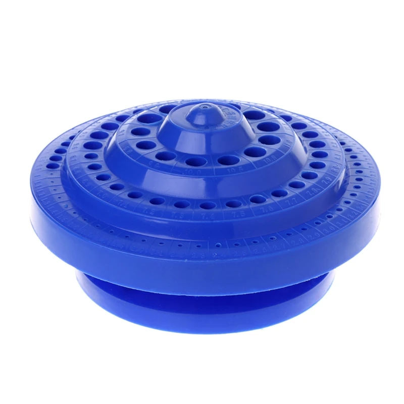 

Round Shape Hard Plastic Drill Bit Storage Case Organizer Blue