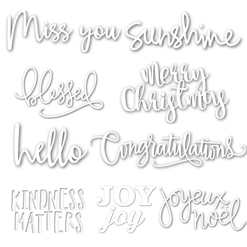 

29 Styles Basic English Words Phrases Metal Cutting Dies for DIY Scrapbooking Decorative Crafts Embossing Paper Card New 2018