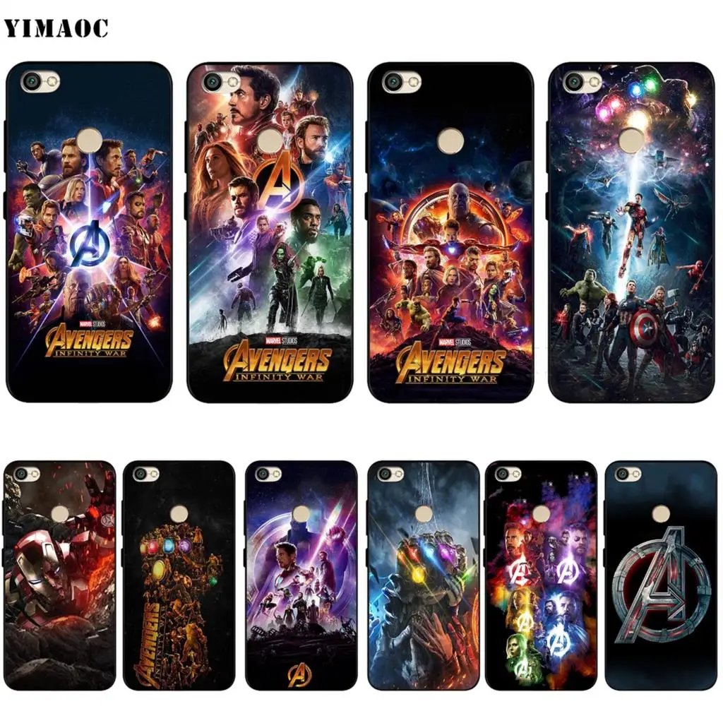 

YIMAOC Avengers Infinity War Case for Xiaomi Redmi mi Note MAX 3 6a 7 6 8 9 go se mi6 mi8 a1 a2 Lite for pocophone f1