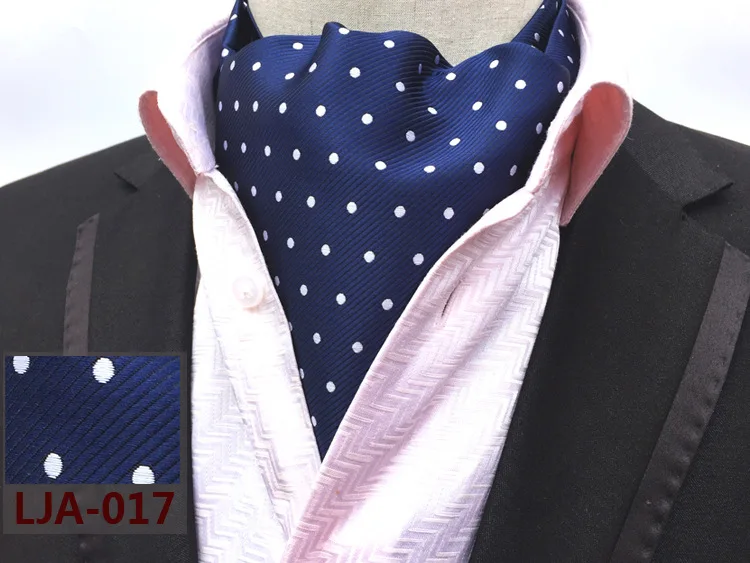 Cravat Ascot Neck-tie Polka Dot Paisley Silk Ties Red Bule Fashion British gentleman scarf Cravat Suit for Men Business Party