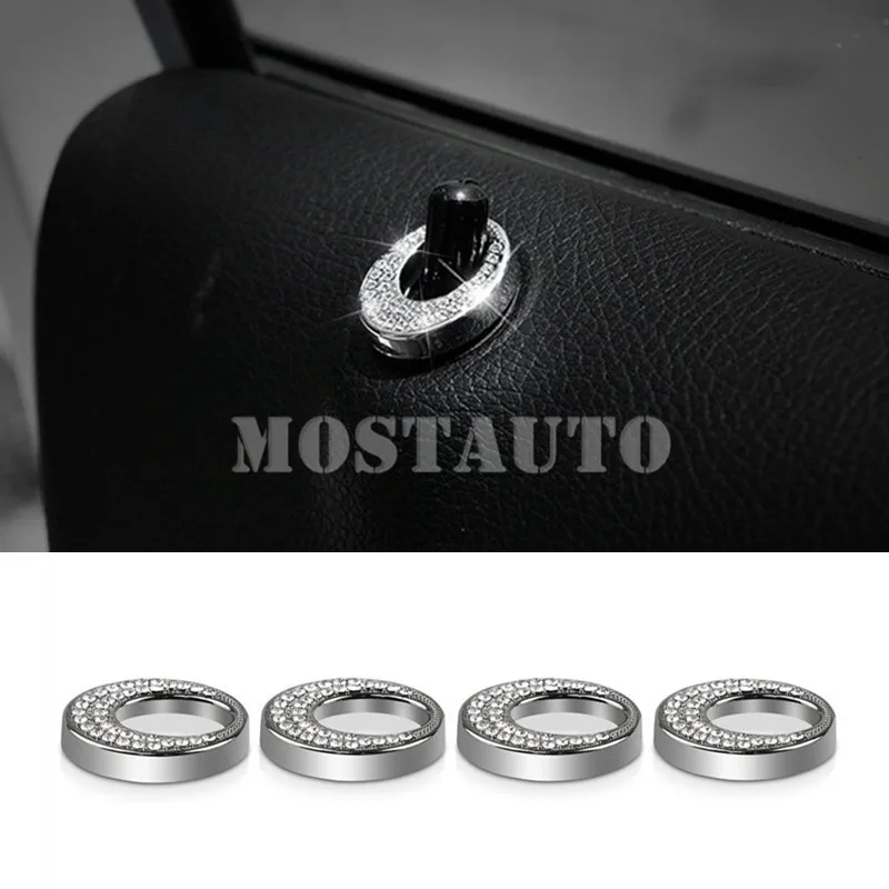 For Benz E Class W212 Rhinestone Style Car Door Lock Pin Trim Cover 2010 2015 4pcs Car