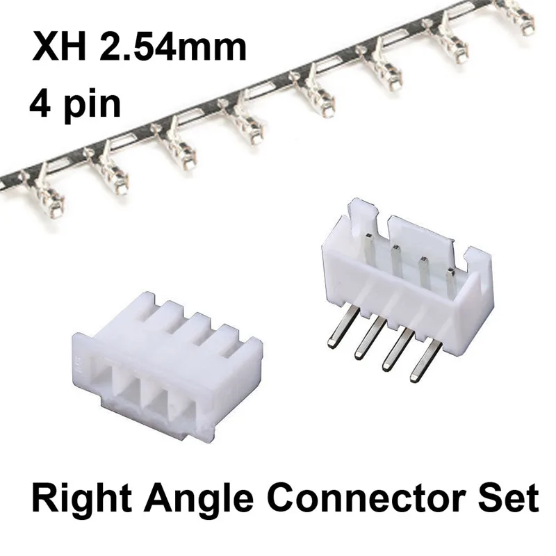 

50 sets XH 2.54mm 4 Pin Right Angle Connector Leads Header 2.54mm XH-4P Kit Housing Pin header Termina