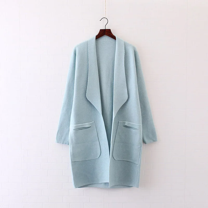 Largo gris Otoño Ol Cardigan Suéter Traje Y Collar Sueltan Suéteres De Sólido verde 2018 Invierno rosado Negro rojo Ropa Mujeres Nuevas TwvTCq