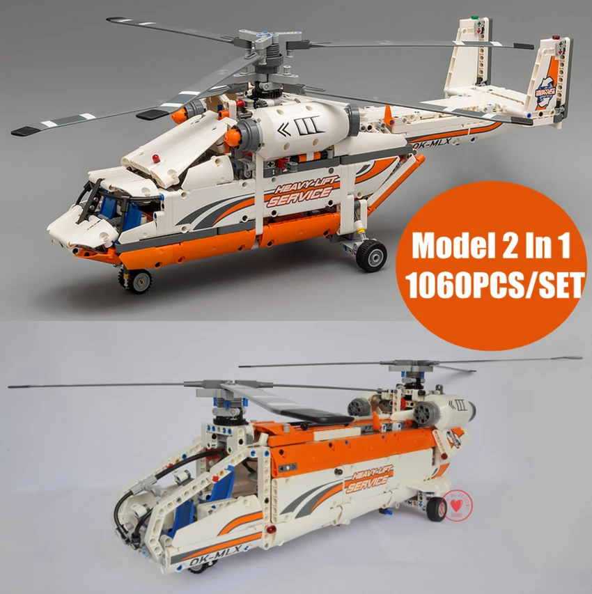 

New Motorized plane rescue helicopter fit legoings technic city helicopter building blocks bricks 42052 gift kid set Boy DIY toy