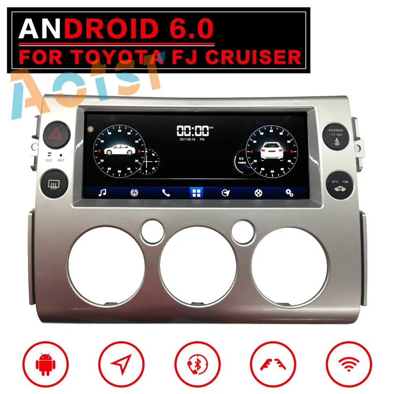 Discount 10.2"4 Core Android6.0 Car No DVD Player Car Radio GPS Navigation Auto Stereo Headunit For Toyota FJ Cruiser Car 2010 2011 2012 6