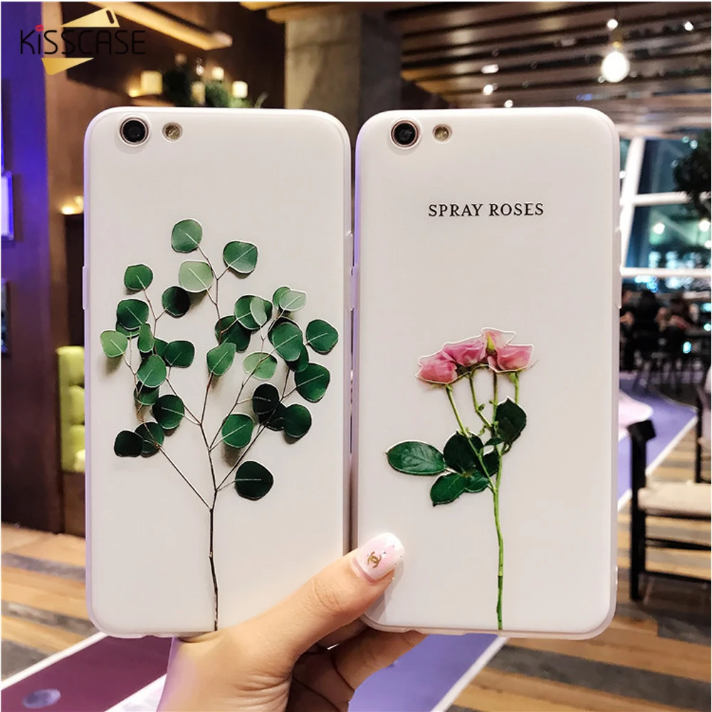 KISSCASE 3D рельефный чехол для iPhone 7 8 6 6S Plus X модные цветочные чехлы телефонов 5 5S SE