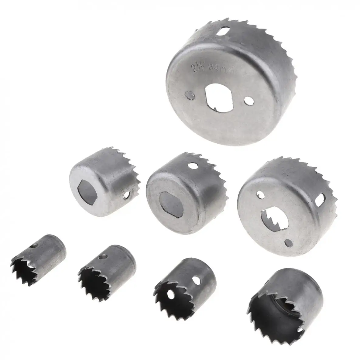 TORO 8pcs 19-64mm Hole Saw Bit Cutting Set Kit Drilling Tool Metal Wood Cutter Kit Round Case Drill Bits for Gypsum Board