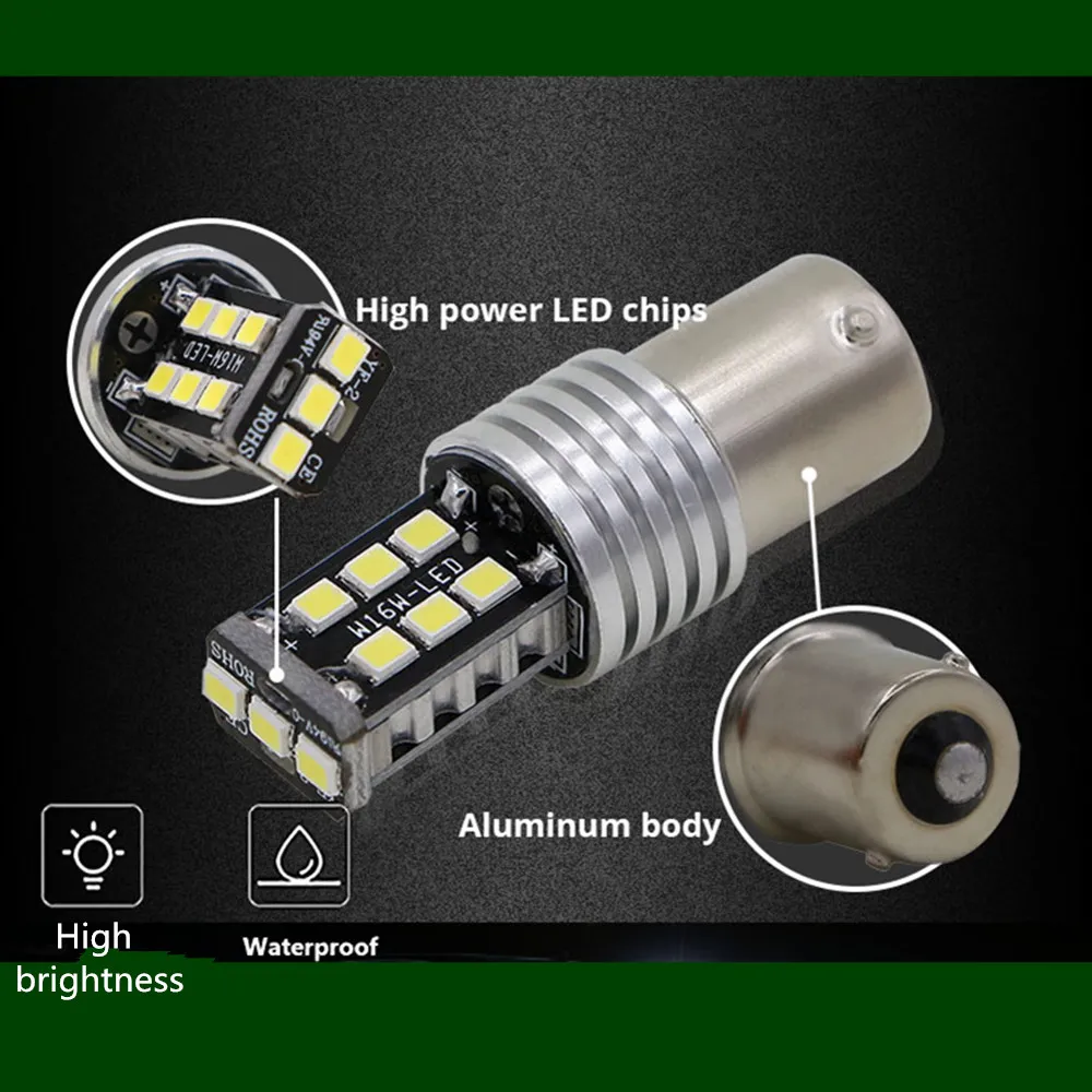 Светодиодная лампочка Canbus 2x P21W 1156 BA15S без ошибок 2835 SMD автомобильный светильник s