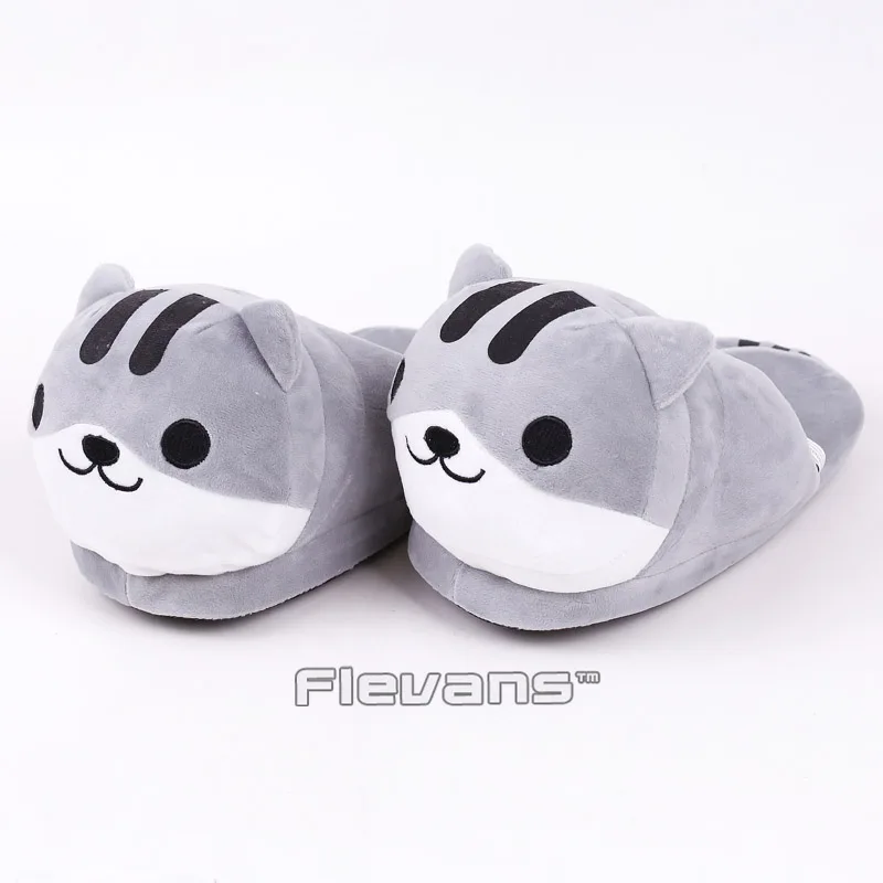 

Cartoon Kawaii Neko Atsume Cat Plush Slippers Shoes Home House Winter Slippers Soft Toys Dolls