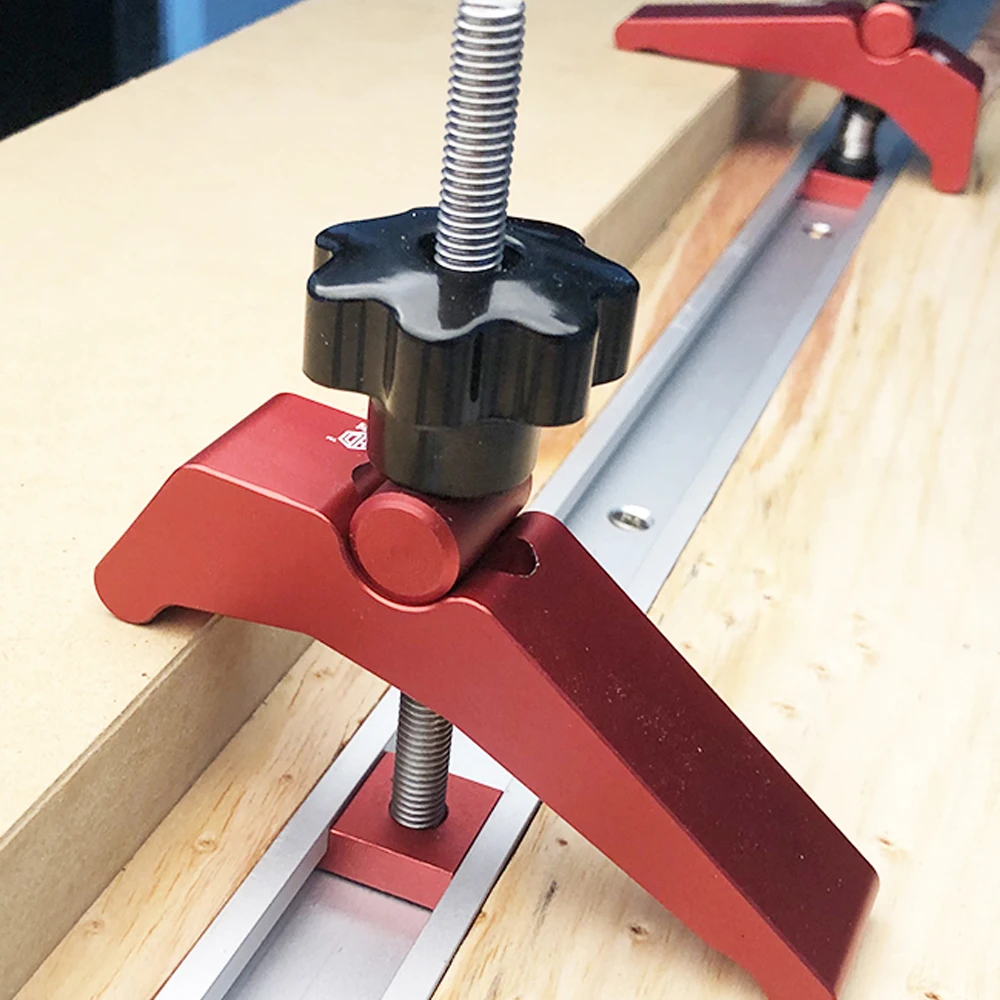 

Aluminum Alloy Quick Acting Hold Down Clamp T-slot T-track Clamp Set Woodworking Tools for T-Slot T-Track DIY Woodworking
