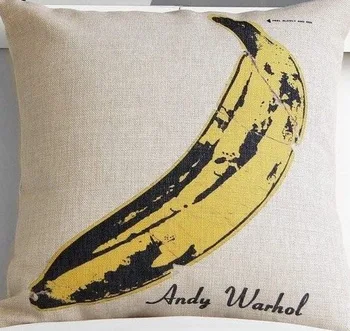 

Banana ever Andy Warhol Art Decorative Pillows Cover Vintage Massage Car Fiber Zip DIY Linen Home Decor 18''X18''