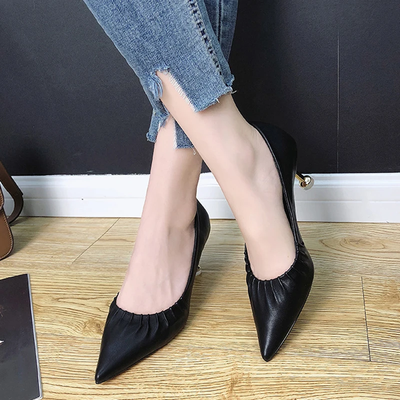 

Beige Rose red Black Colors New Fashion Woman Pumps Sexy Pointed Toe Ankle Boots High Heel Lady Autumn Spring Office Shoes