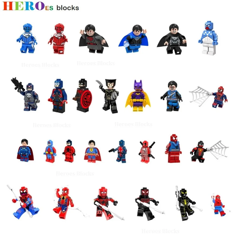 

Super Heroes superman zombie spider man Building Blocks punisher atom captain america batgirl Figure Brick Toy Compatible Legoed