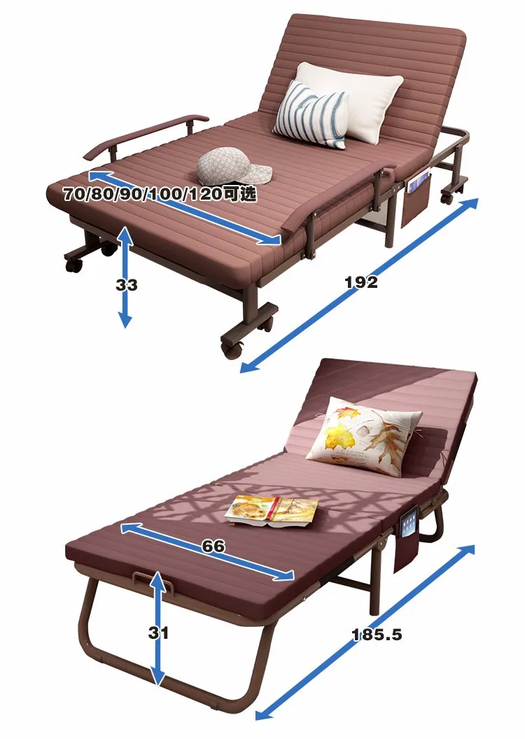 Простая Современная Складная односпальная кровать, Офисная гостиная, балкон, ленивый полдень, складная кровать, мягкая хлопковая ткань, регулируемый диван-кровать