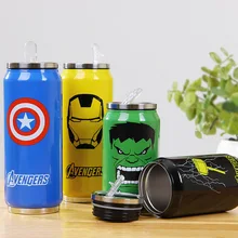 350 ml Avengers Iron Man Captain America Thor Hulk Saugnapf wasser Flasche Edelstahl Saugnapf Wasserbecher Isolierflasche becher