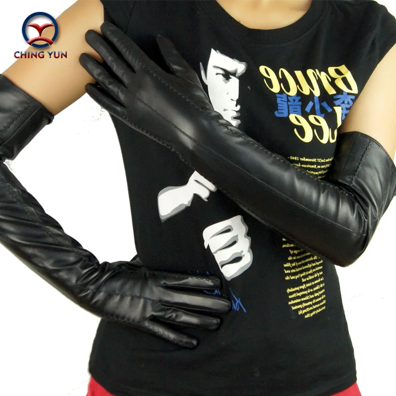 Günstige 2018 neue winter dame mode schaffell leder hohe qualität heißer verkauf handschuhe frauen echtes fäustlinge lange stil Arm hülse bd60