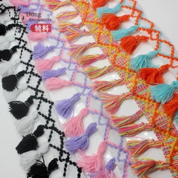 

18 color spot colorful macrame DIY tassels lace trim accessories wool suiting lace dress fringe with fringe.