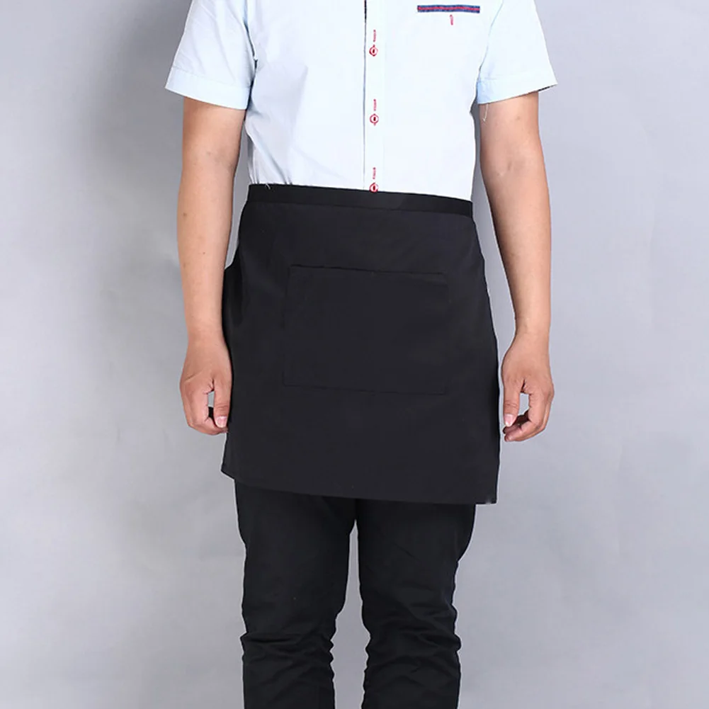 

kitchen Cooking Aprons for Women Men Half Waist Apron Waiter Restaurant Apron with Double Pockets Kitchen Accessories