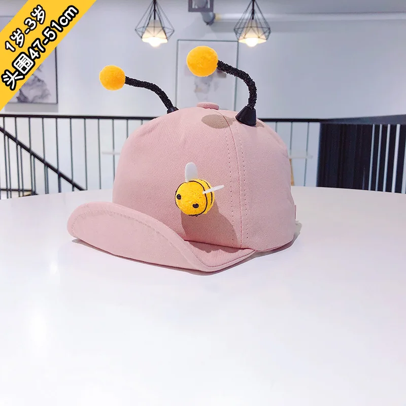 Летняя кепка Snapback с маленькой Пчелкой, милая детская бейсболка с антенной, уличная Кепка с козырьками для детей