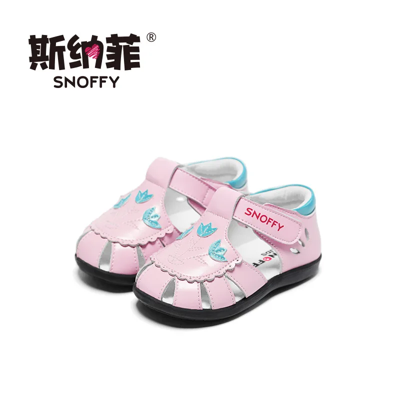 

Snoffy Infant Sandals White Pink Summer Girls Shoes Flower Toddler Baby Sandals Flat Hollow Closed Toe Girls Kids Shoes TX183