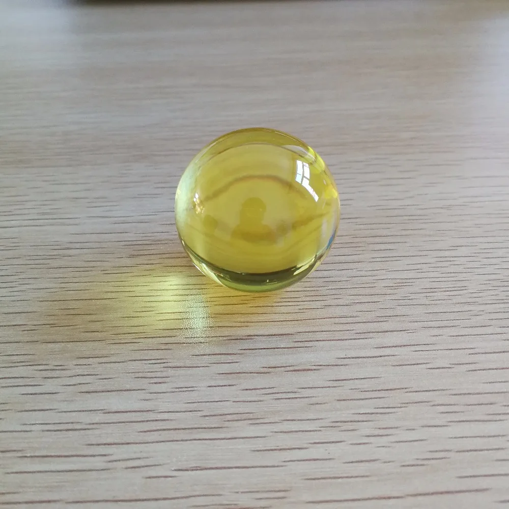 2 sets/lot 40mm +stand Yellow Crystal Ball Sphere Crystal Healing Round