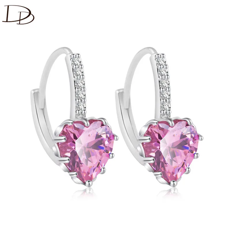 Женские серьги кольца с фианитом 7 цветов E131|hoop earrings|zirconia hoop earringsearrings earrings |