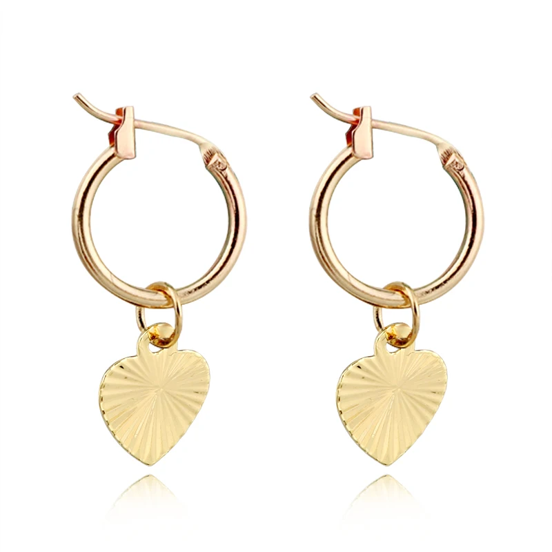 1 пара бесконечных круглых золотых сережек в форме сердца с подвеской для женщин серебряного цвета, круглые серьги, ювелирные изделия E102-4