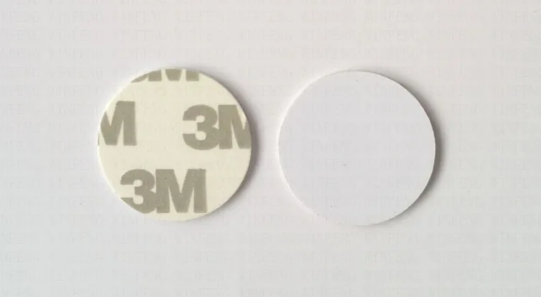 T5577 125 кГц рчид ПВХ монета тег/rfid Монета/rfid тэг диск с помощью клейкой ленты 3м клейкий 10 шт./лот