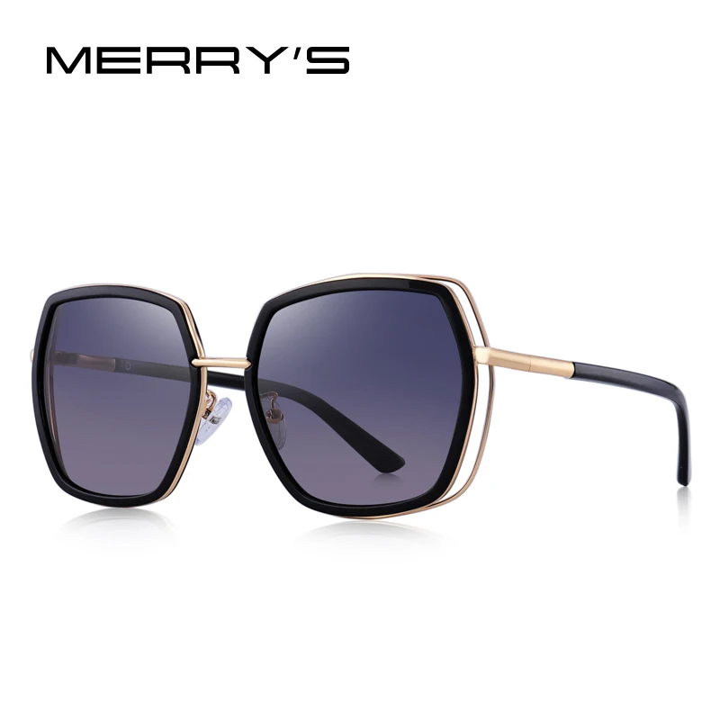 MERRYS дизайнерские женские модные квадратные поляризованные солнцезащитные очки, женские роскошные брендовые трендовые солнцезащитные очки с защитой от уф400 лучей S6235 - Цвет линз: C03 Gray