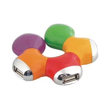 

Mini Usb Hub Rotated Fashion Colorful Flower Splitter Adapter Portable 4 Port USB 2.0 Hub High Speed For Laptop Tablet Computer