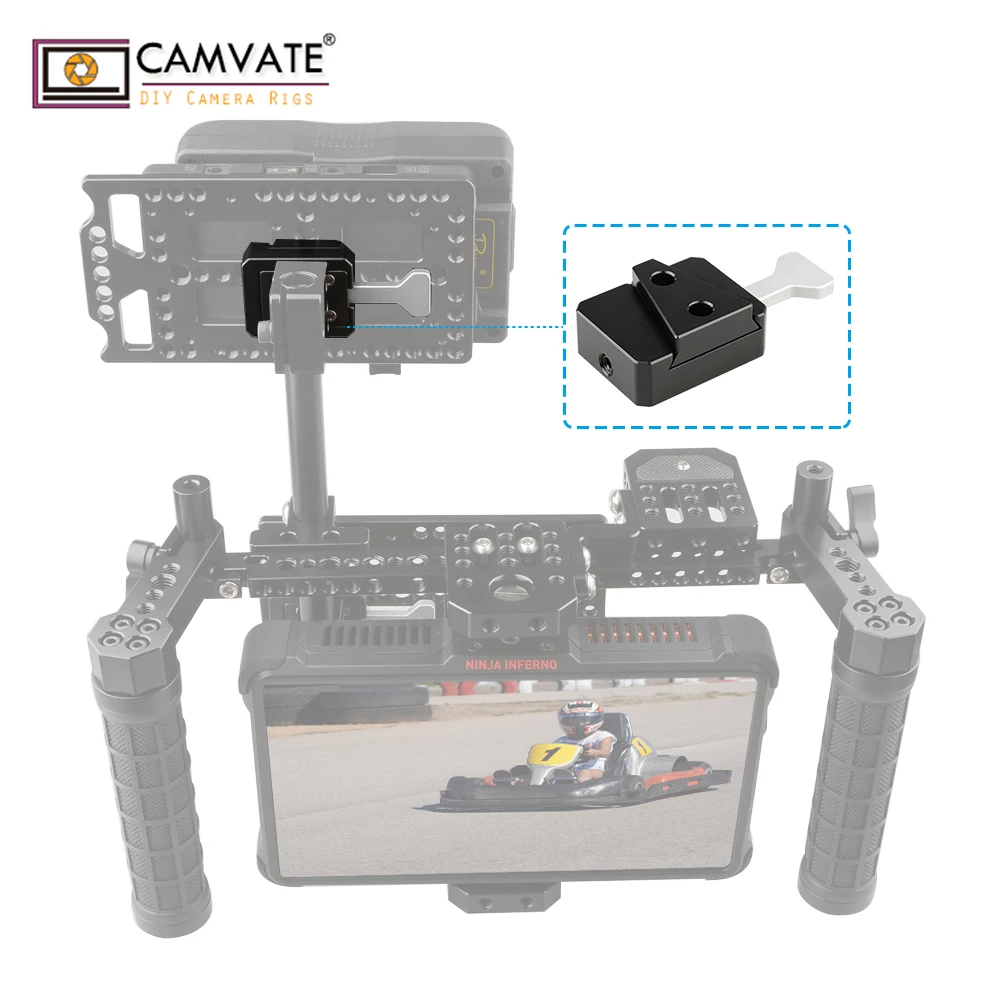 

CAMVATE V-Lock Quick Release Plate With V-Lock Quick Release Adapter (Wedge Kit) &1/4"-20 Screws For Mounting Plate Connecting