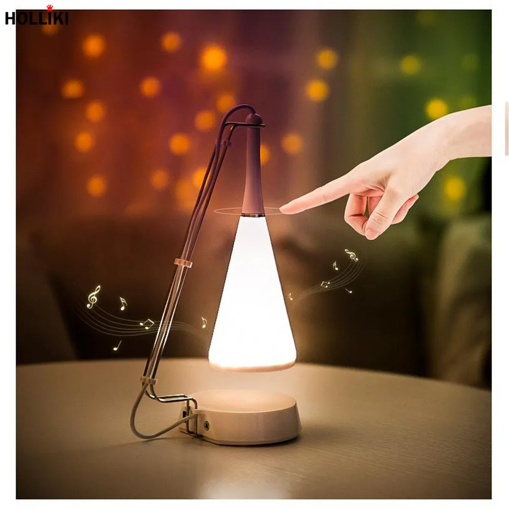 

LED Touch Sensor Dimmer Night Light with Music Speaker Function USB Rechargeable Novelty Atmosphere Lamp For Home Decor Gift