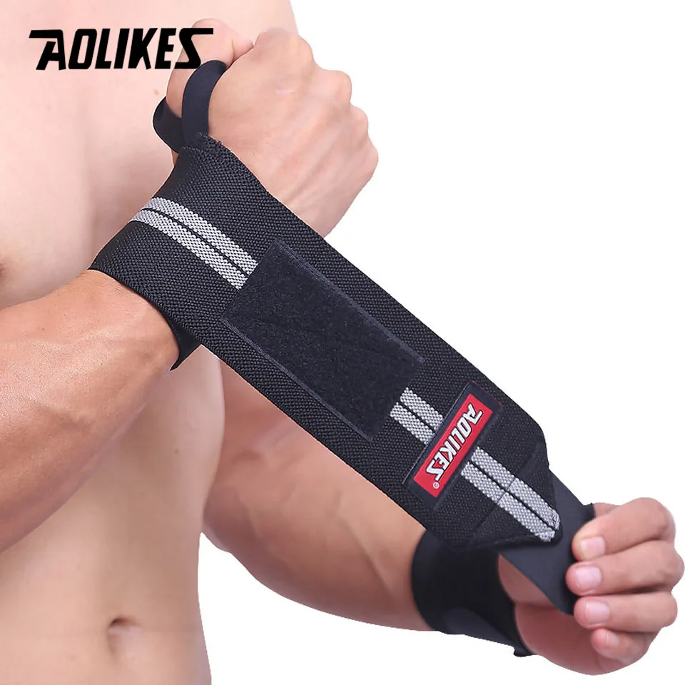 AOLIKES, 1 шт., поддержка запястья, для тренажерного зала, для занятий тяжелой атлетикой, перчатки для тяжелой атлетики, барный захват, ремешки для поднятия штанги, обертывания, защита рук