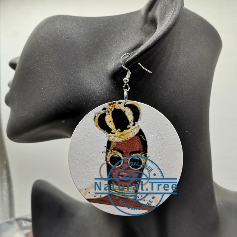 African Queen Wooden Earrings in Hoop Earrings from Jewelry