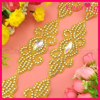 

Sparkly Gold AB Color Rhinestone Patch WRA-698