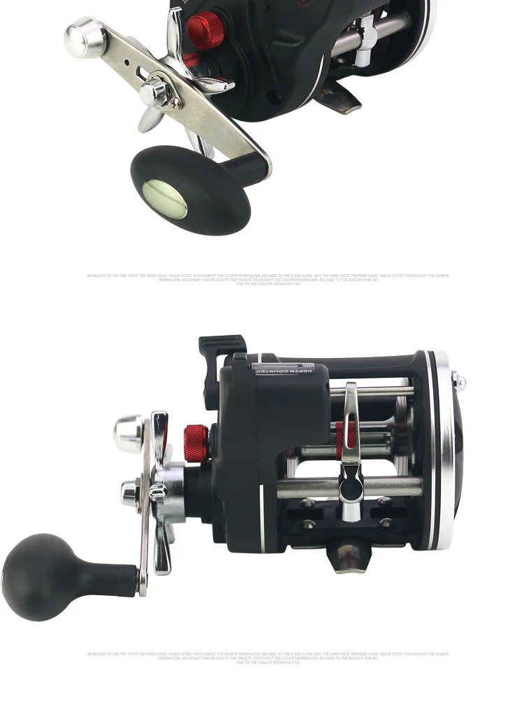 YUMOSHI AC30 12 Ball Bearings Drum Fishing Reel High Speed Fishing Reel With Electric Depth Counting Multiplier Wheel