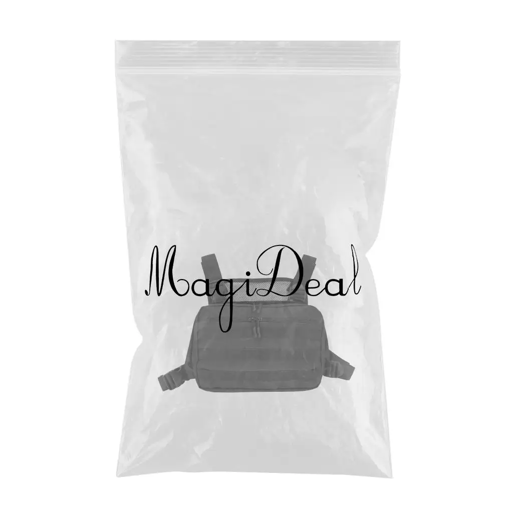 MagiDeal Vest Pouch Bag Chest Recon Bag Tools Molle Pouch Multi-Purpose Carry Bag Black Tactical Vest Pouch