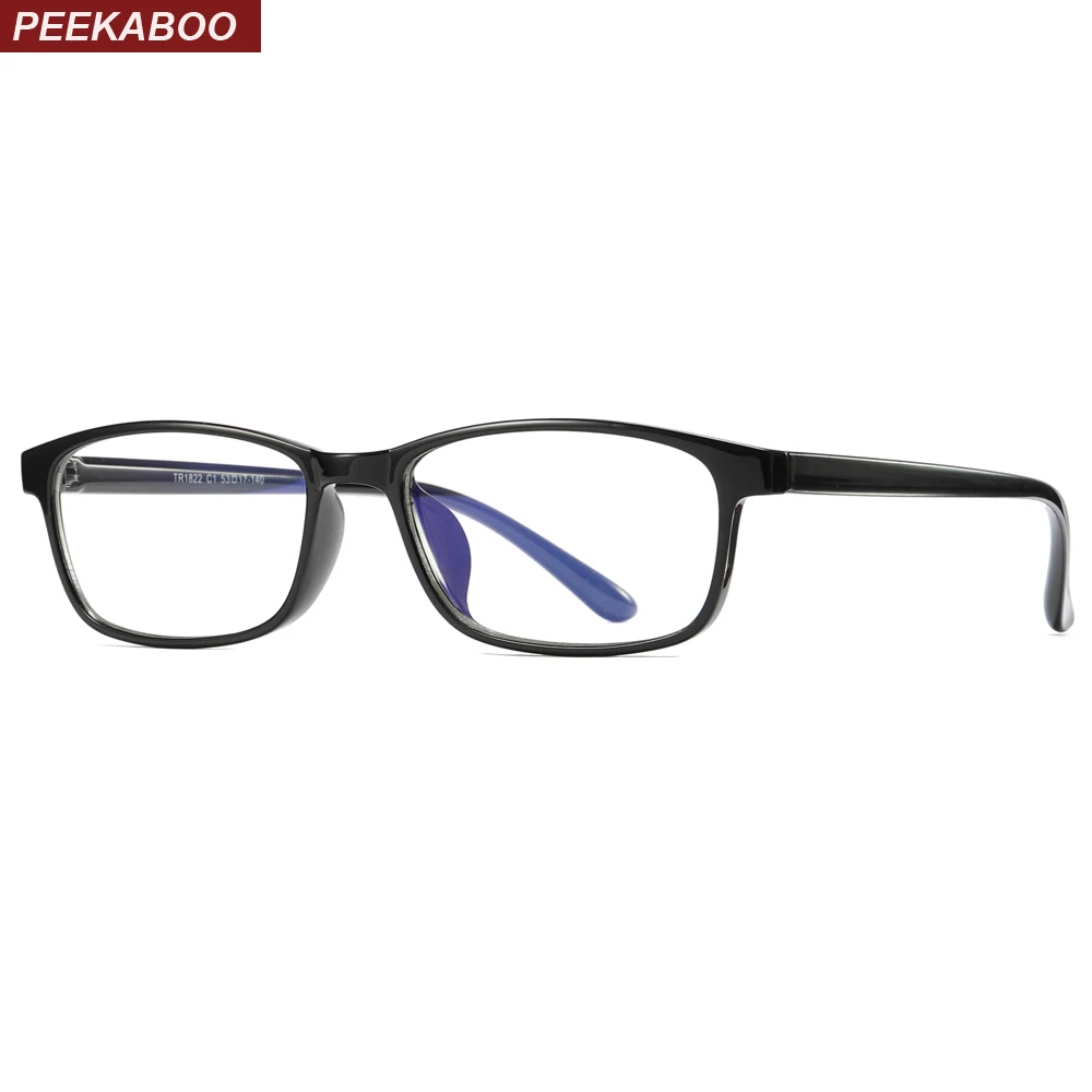 

Peekaboo rectangular blue light filter computer glasses men black TR90 eyeglasses for women optical unisex male gift