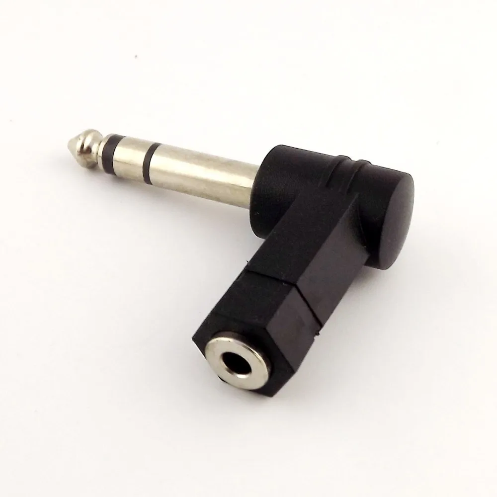 

3pcs 6.35mm 1/4" Stereo Male To 3.5mm Female Right Angle Audio Adapter Connector